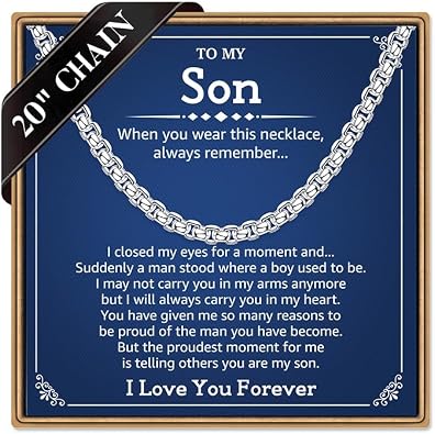 IEFLIFE Gifts for Men - Stainless Steel Box Chain Necklaces for Men, Gifts for Men Husband Son Grandson Brother Chain Necklace, Anniversary Birthday Gift for Him Jewelry