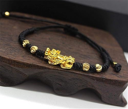 Miniatura 5 de Pulsera de cuerda roja Pi Xiu Pi Xiu china Feng Shui Pi Xiu Kabbalah Pulsera de cuerda roja con cuentas de oro hechas a mano pulseras amuleto para