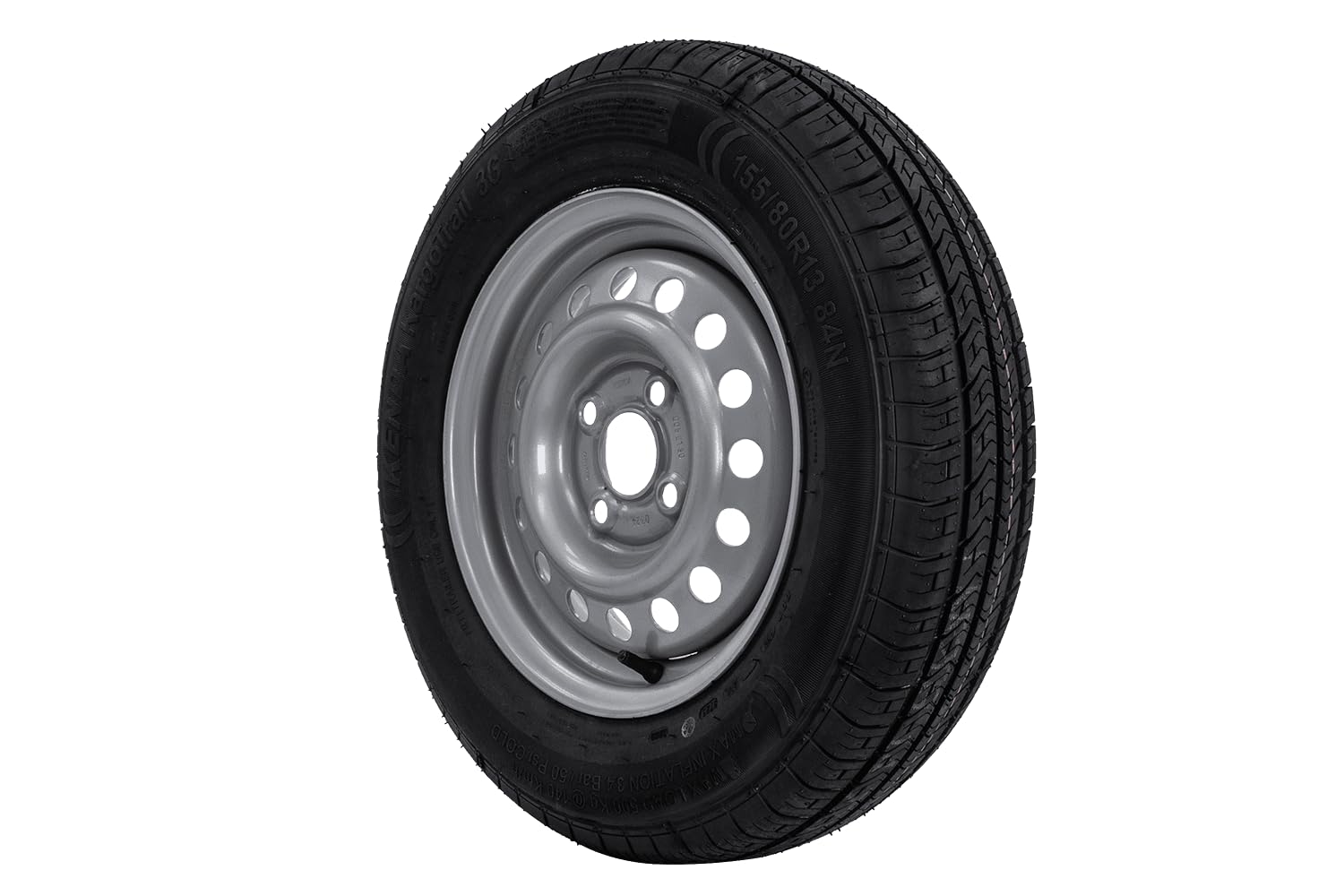 KENDA Ruota Completa per Rimorchio Leggero 155/80 R13 84N con Cerchio in Acciaio 4Jx13"H2 4x100 ET30, Portata 500 kg per Carrelli e Camper