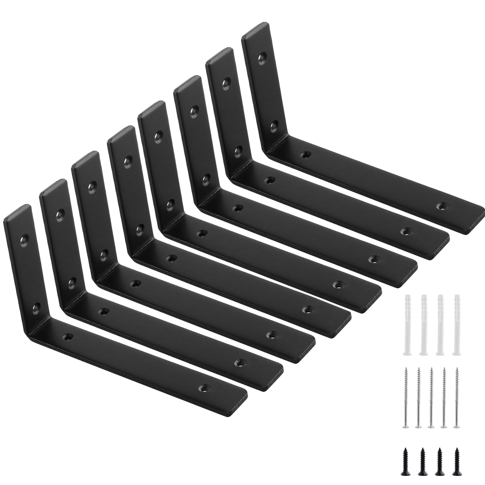 Supports muraux noirs en acier au carbone MUKSEUT de 20,3 cm durables