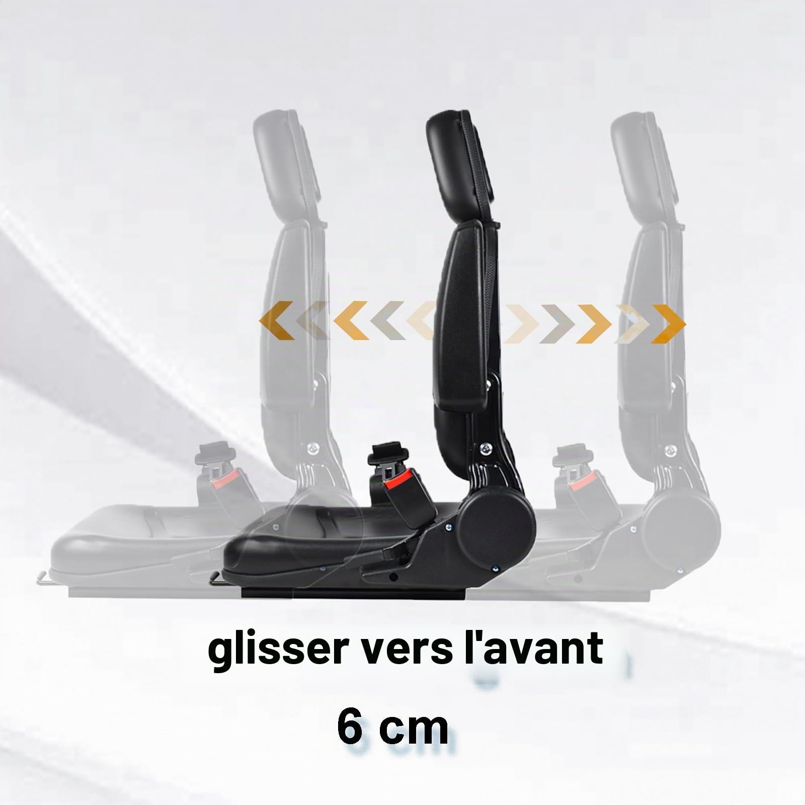 Siège universel pour chariot élévateur avec dossier réglable à 180 °, coulissant en PVC imperméable avec appuie-tête, accoudoirs, ceinture de sécurité, siège de tondeuse pour tracteur, pelleteuse