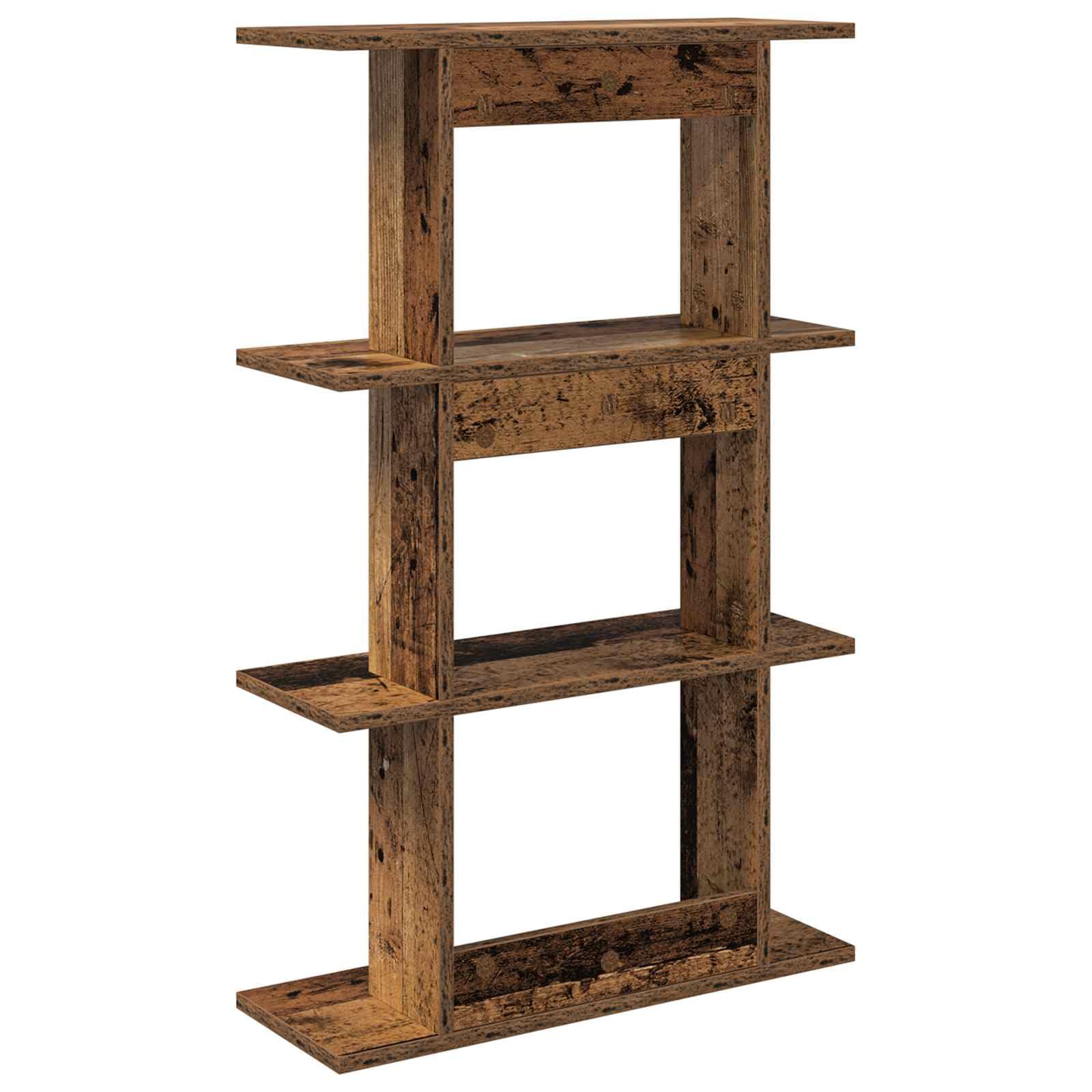 Wandregal Wandhalterung Braun aus Holzwerkstoff 56 x 20 x 90 cm, platzsparendes Hängeregal mit viel Stauraum, multifunktionale Ablage für Wohnzimmer, Schlafzimmer, Küche und Büro