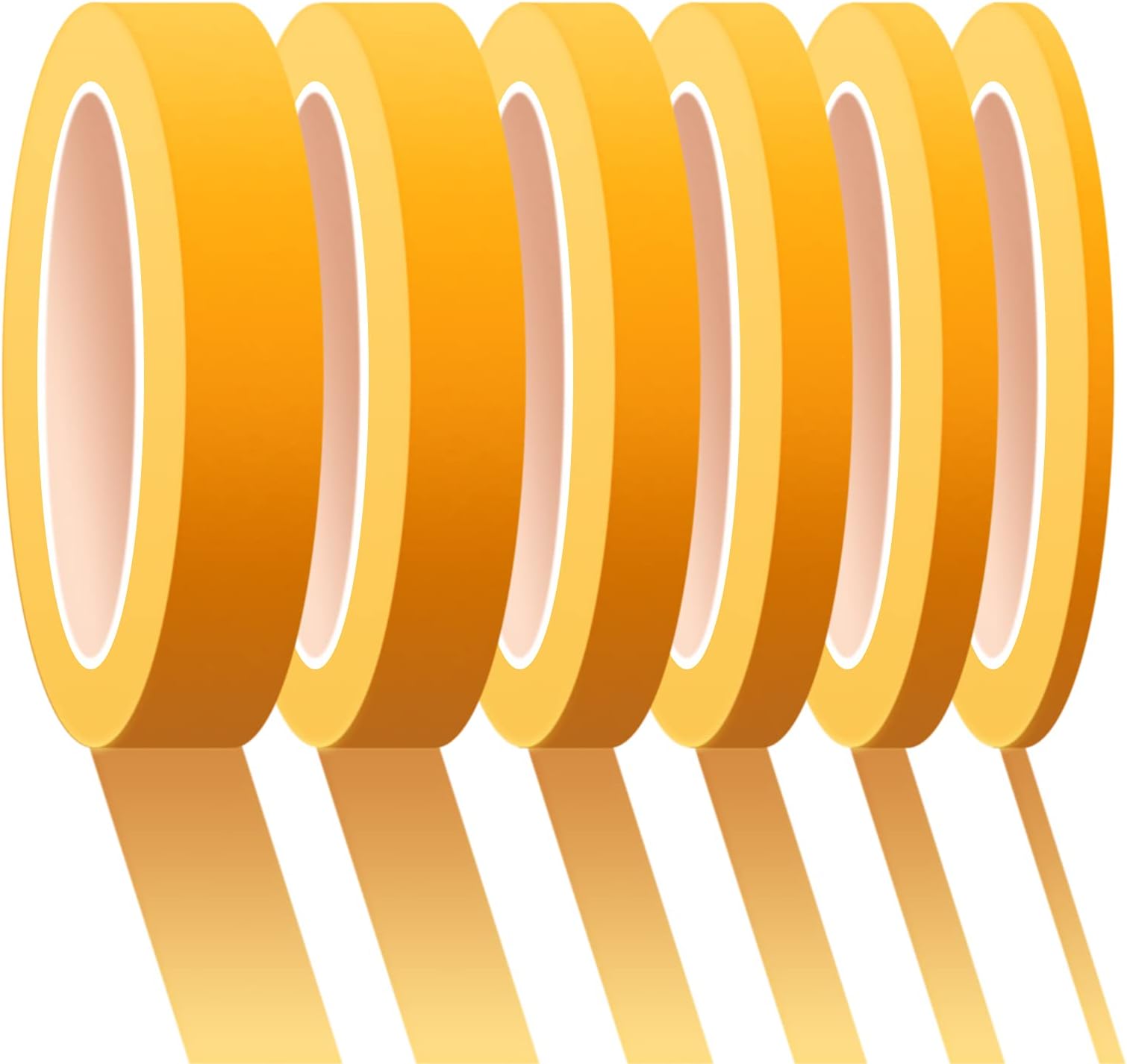 6 Rolls Fine Line Tape 1/16, 1/8, 1/5, 2/5, 1/2, 3/4 inches x 55 Yard Fineline Masking Tape Adhesive Automotive for DIY Car Auto Paint
