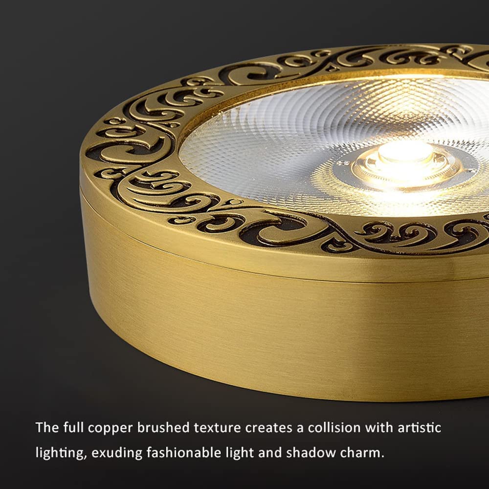 Lot de 5 Spots LED encastrés en saillie pour intérieur, 3W, 7W, 9W, 12W, en Laiton, directionnels, compatibles COB, avec éclairage Disque 6000K, 4000K, 3000K et 9W-4000K (12W-,12w-4000k