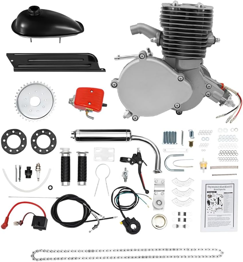100CC Bicycle Engine Kit Bike Engine Motor, 2-Stroke 36 Teeth Motorized Bike Motor Conversion Kit, Gasoline Engine Motor with Large Fuel Tank for 26-28" Bikes| Us Stock