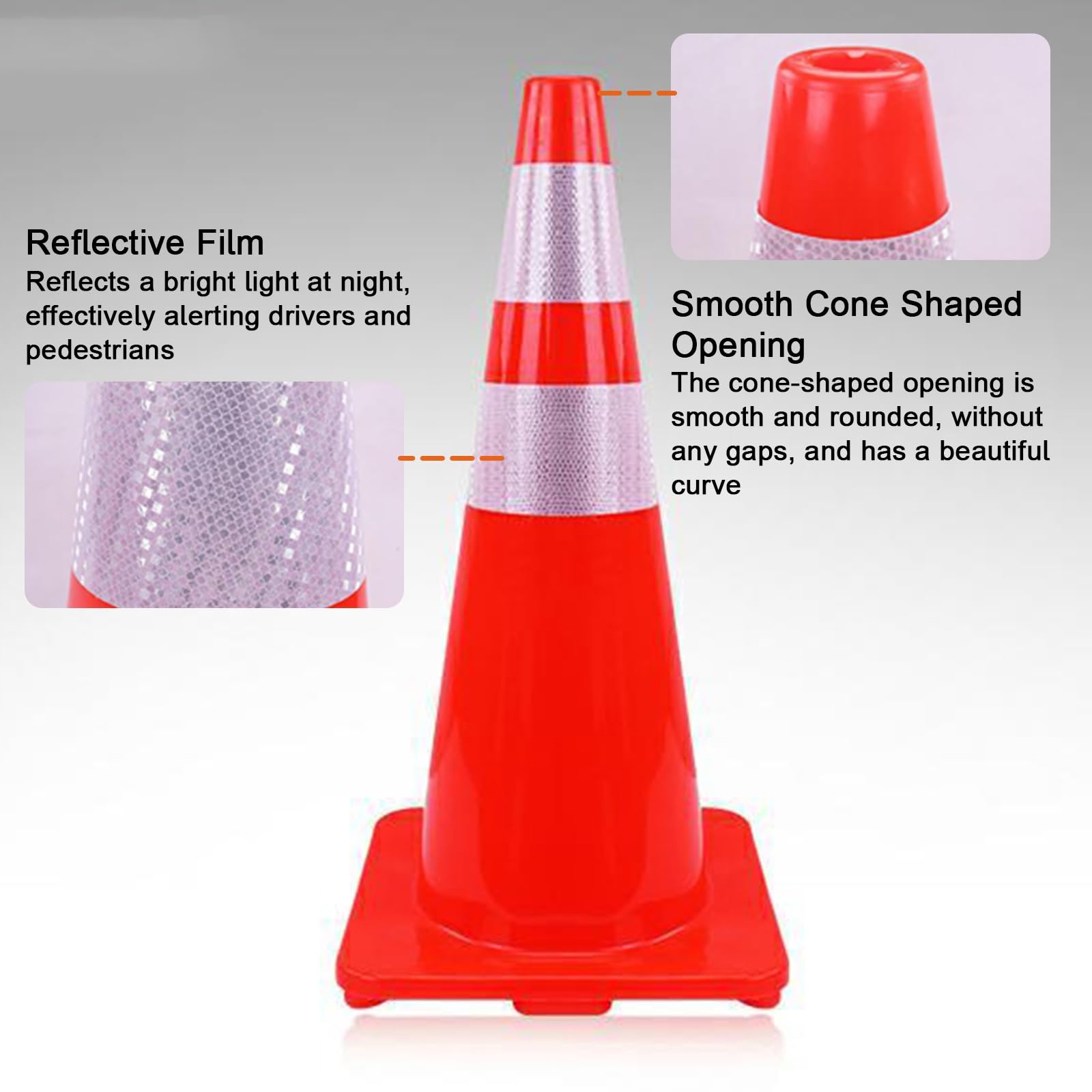 Conos Señalizacion de 70 Cm, Conos de Advertencia de PVC, con Anillo Reflectante, Resistente a la Intemperie, para Estacionamientos, Obras y Carreteras (2 Unidades)(Blue)