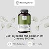 HealthyWorld Ginkgo Biloba with Siberian Ginseng 6600 mg - High Dose - Support of Cognitive Function - 365 Tablets for a Year's Supply - Ginkgo Extract 50:1 (120 mg) & 10:1 (60 mg)