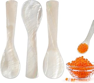 Ninsula Hand-Carved Mother-of-Pearl Spoons, 3-Pack (3.62 in)
