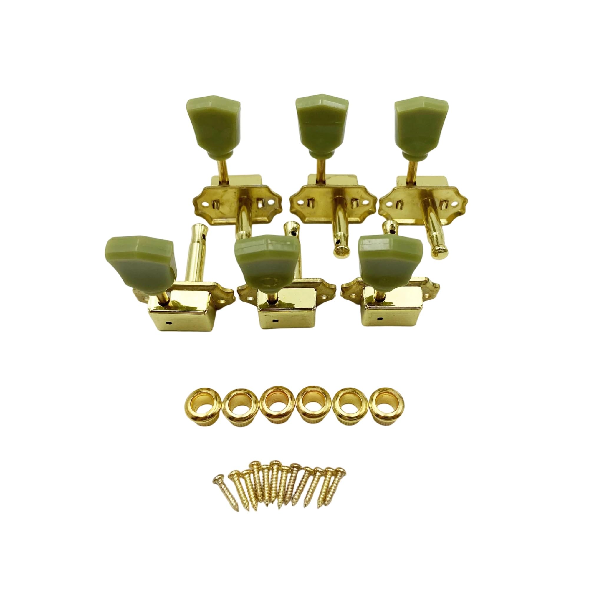 Accesorios Para Clavijas De Afinación De Guitarra Clavijas De Afinación De Guitarra Eléctrica Retro Enrollador De Cuello Folk Semicerrado(Gold)
