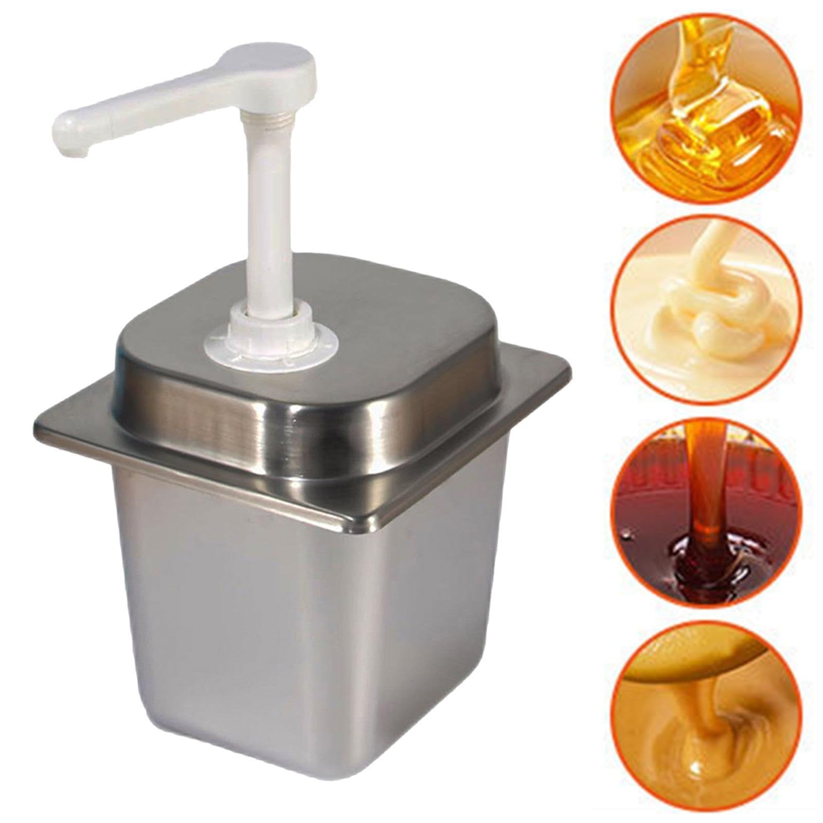 Botella con Dosificador de 2,3 L para Salsas Y Condimentos, Dispensador Manual para Cocina Y Bar, 30 CC