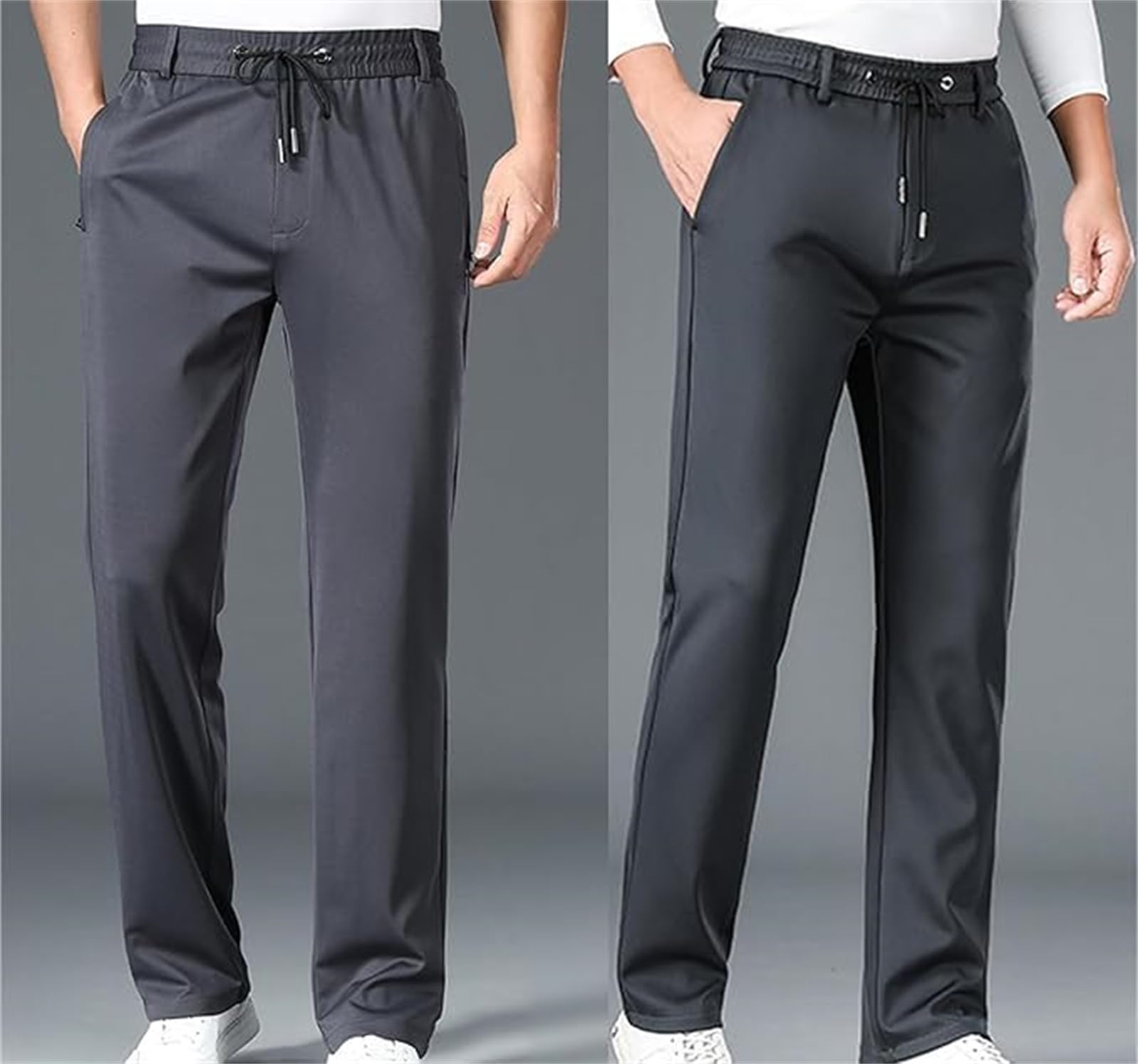 Pantaloni casual leggeri Pull on Ice Silk Comfort Everyday Pant setoso-morbido traspirante non deformabile Stretch Pant per gli uomini over 50