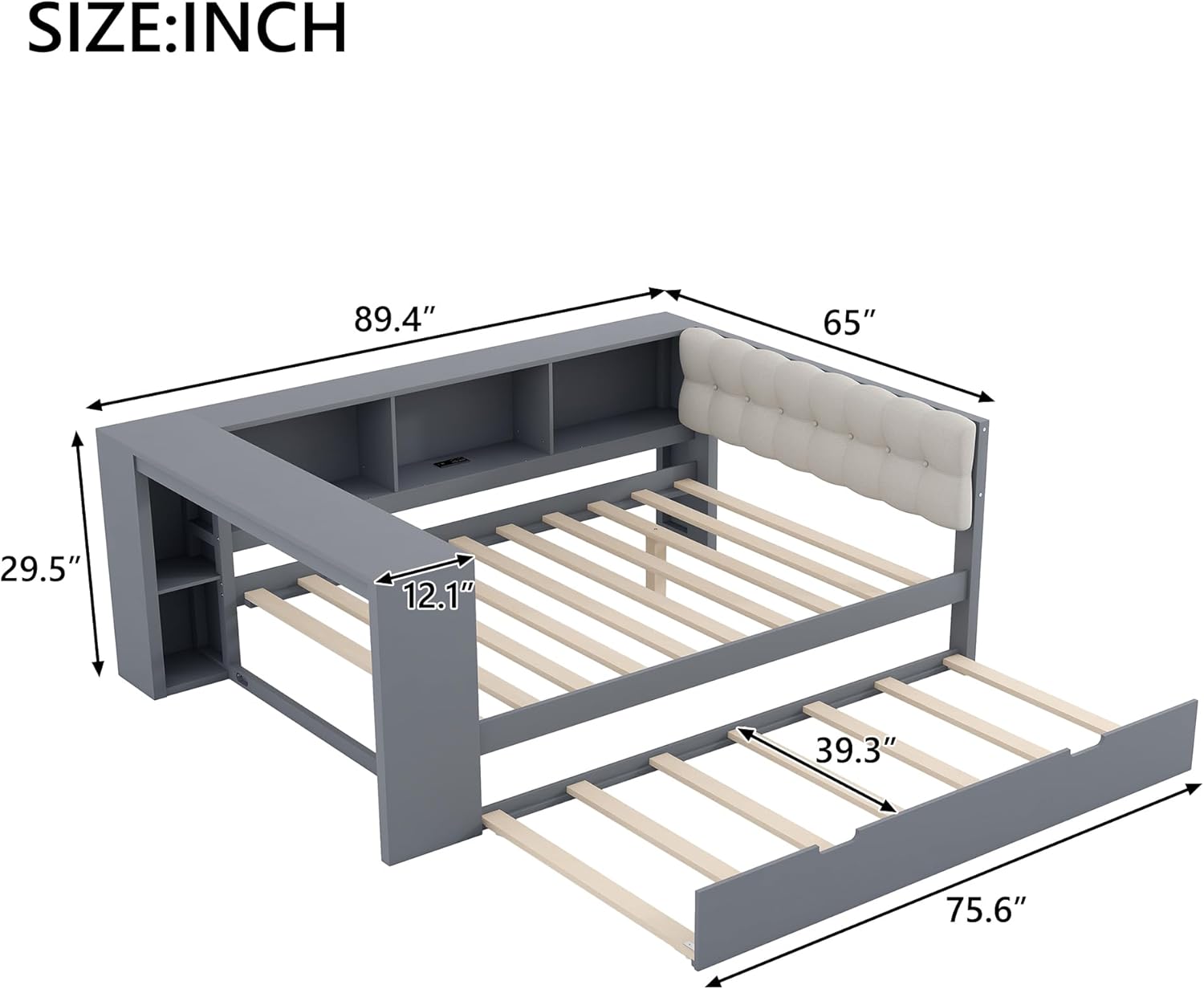 VilroCaz Full Size Daybed dimensions