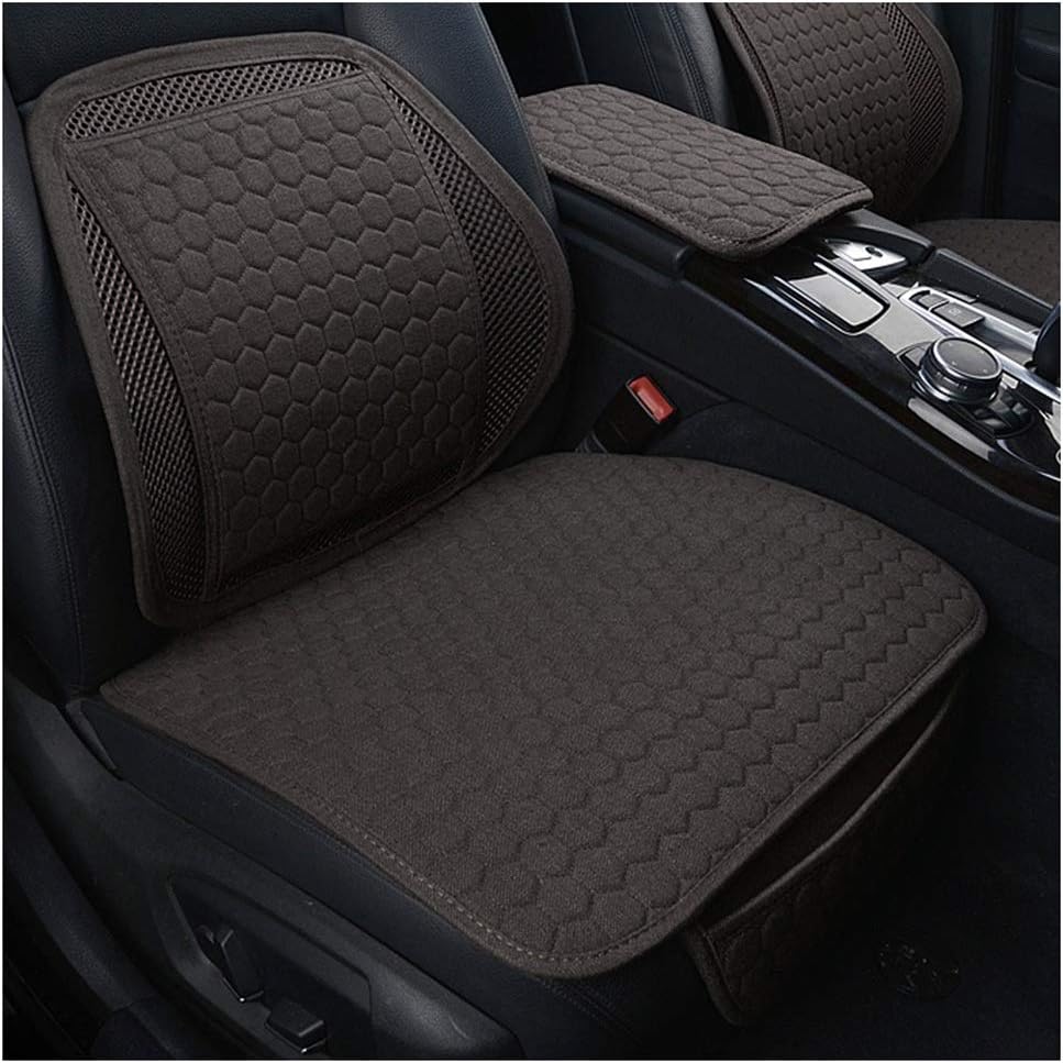 LIXIONG Fundas para Coche Asientos,Cuatro Estaciones Universal Coche Almohadilla del Asiento con Respaldo Asiento Antideslizante Protector Cubrir Ergonómico aliviar Fatiga, Conjunto de 2