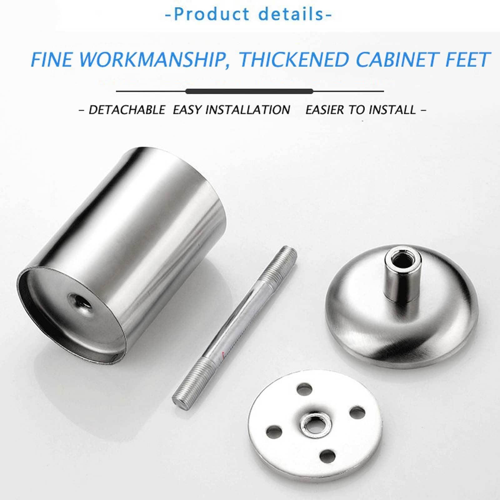 Regulowane nóżki Heavy Duty 4 SZTUK Nogi mebli Nogi do łóżek Regulowane nóżki do wanny Stal nierdzewna Regulowany domowy stół kuchenny Półki, srebrny-6 cm (2,3 cala) (srebrny 30 cm (11,8 cala))