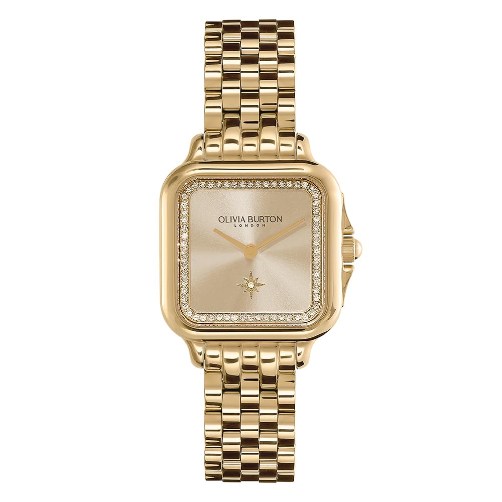 Olivia Burton Grosvenor Champagne Sunray Dial Watch 24000084
