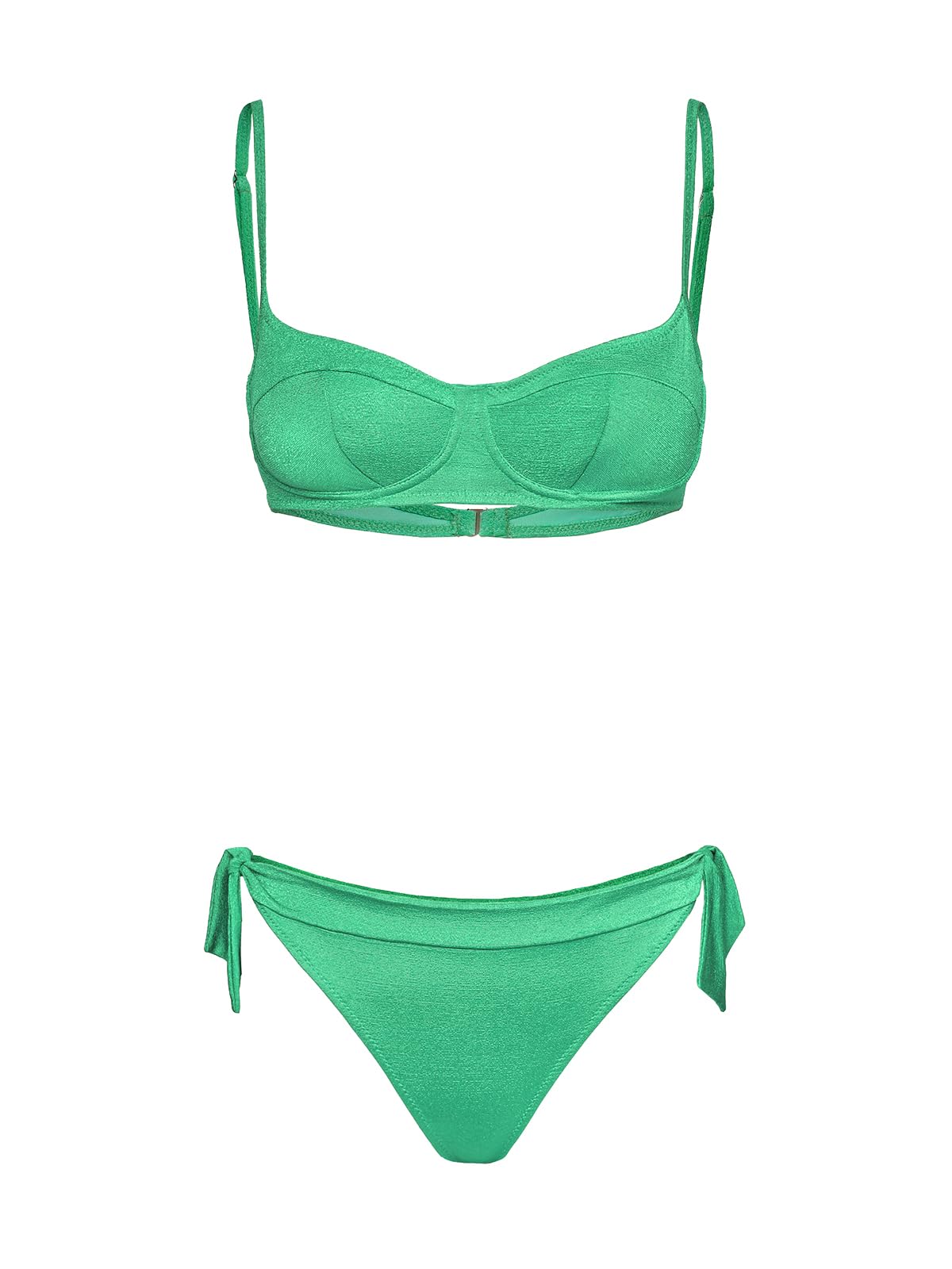 F**K Bikini Donna Reggiseno con Ferretto e Slip Regolabile Verde Acqua SW1804-AQ