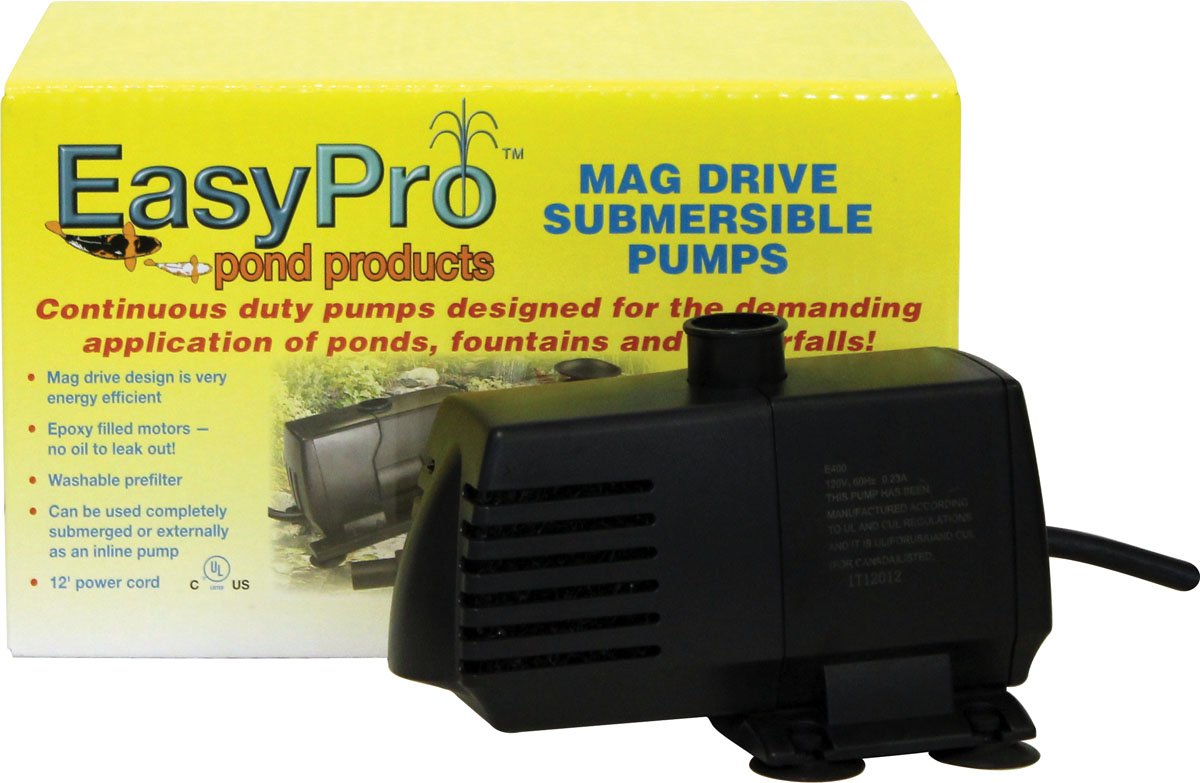 EasyPro Pond Products EP400 Submersible Mag Drive Pump, Max Flow 400