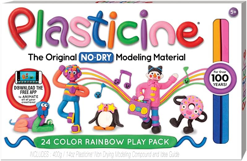 Plasticine 24-Color Play Pack — No-Dry Modeling Material — Creative Kit — Ages 3+
