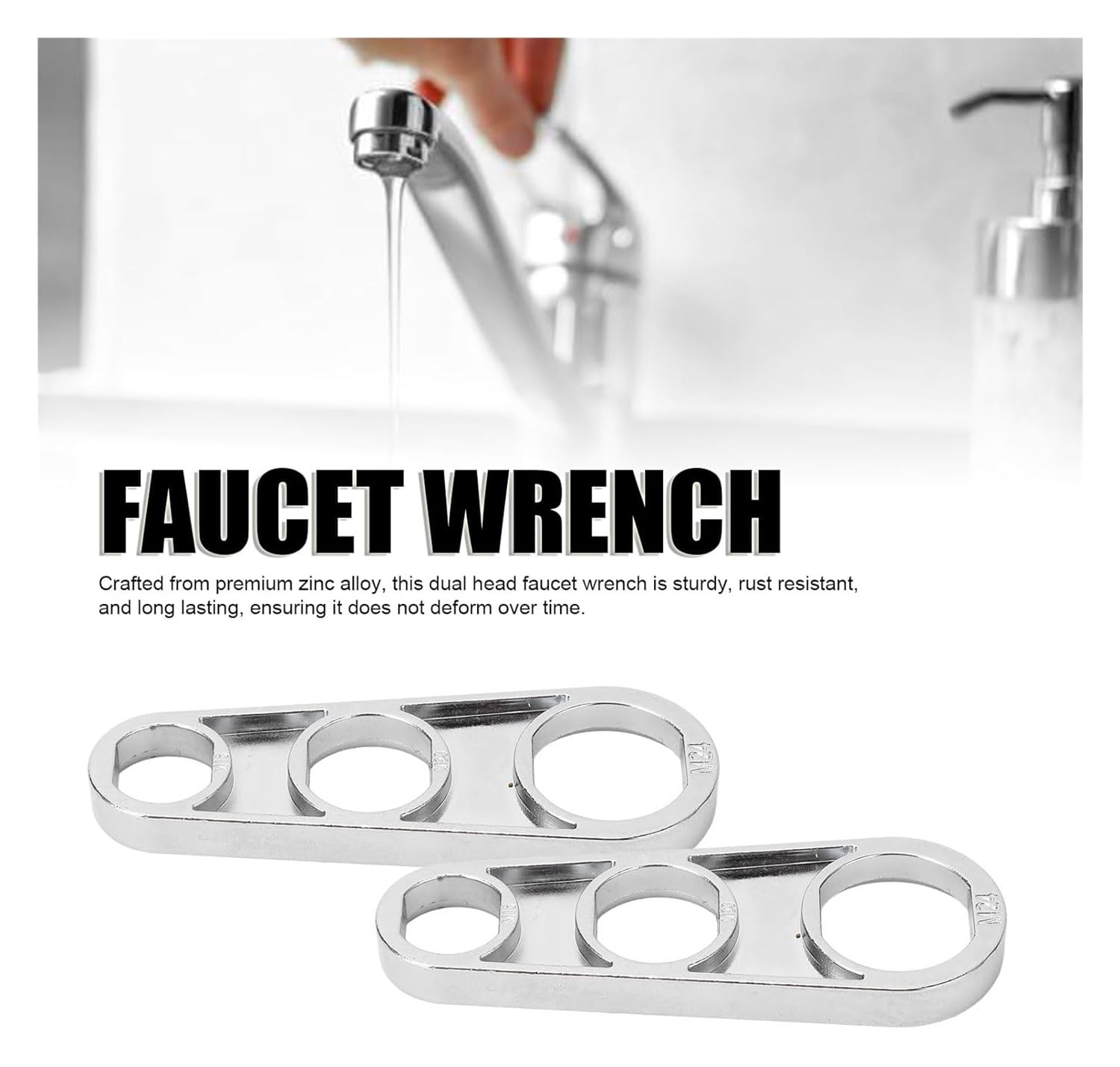 Clé de retrait d'aérateur de robinet, outil double face pour M16 M18 M20 M22 M24 M26, design en alliage de zinc pour une installation et un entretien faciles du robinet