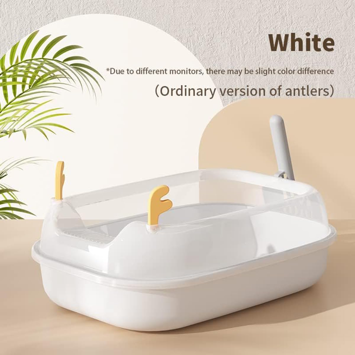 Große Katzentoilette Mit Hohen Seiten & Schaufel – Halboffenes Design, Spritzwassergeschützt, Für Alle Katzen