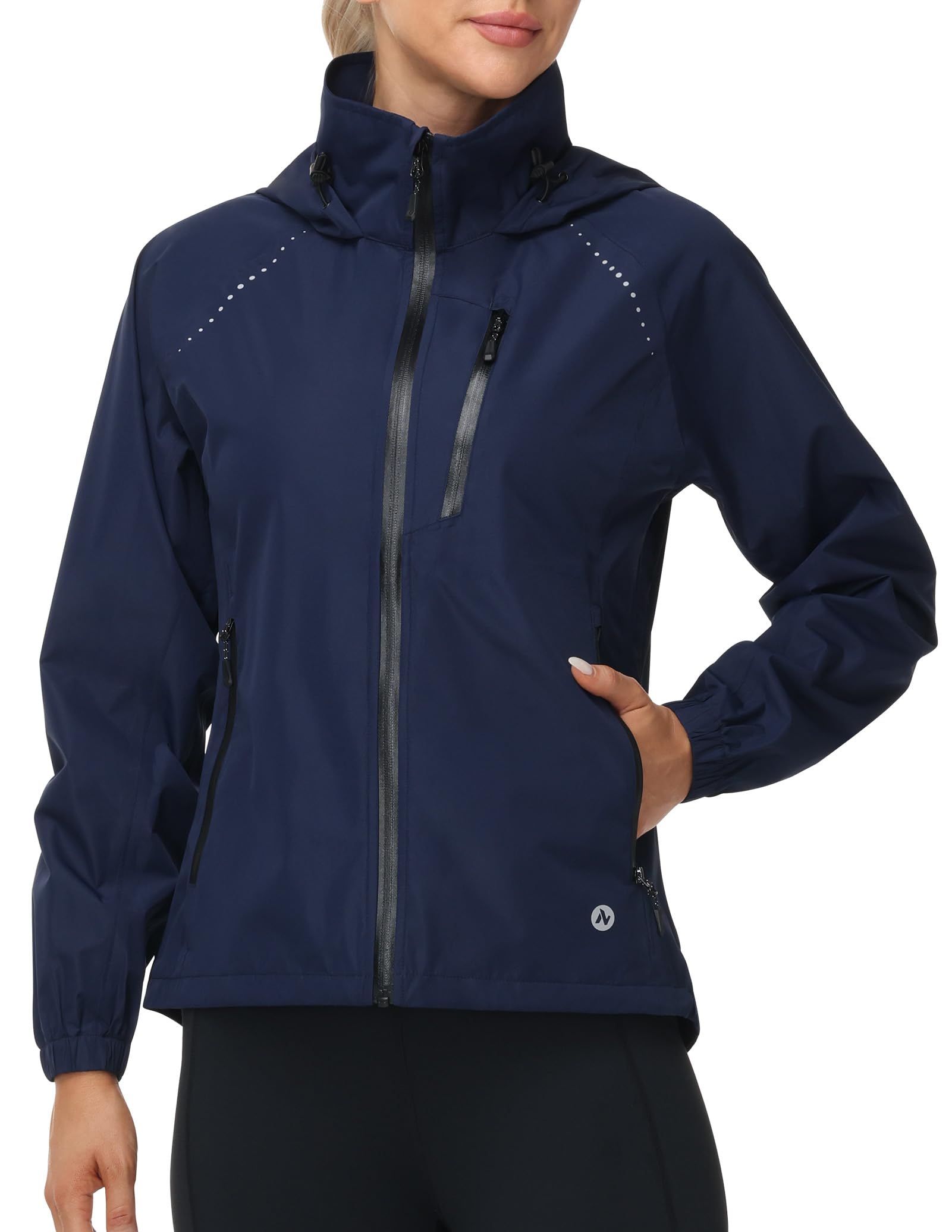 Nepest Fahrradjacke Damen Wasserdicht Atmungsaktiv Leicht Reflektierend | Fahrradjacke Damen, Regenjacke, Windjacke, Rennrad, MTB, Radfahren, Laufen, Wandern, Pendeln, 10000mm, UPF 50+, Packbar