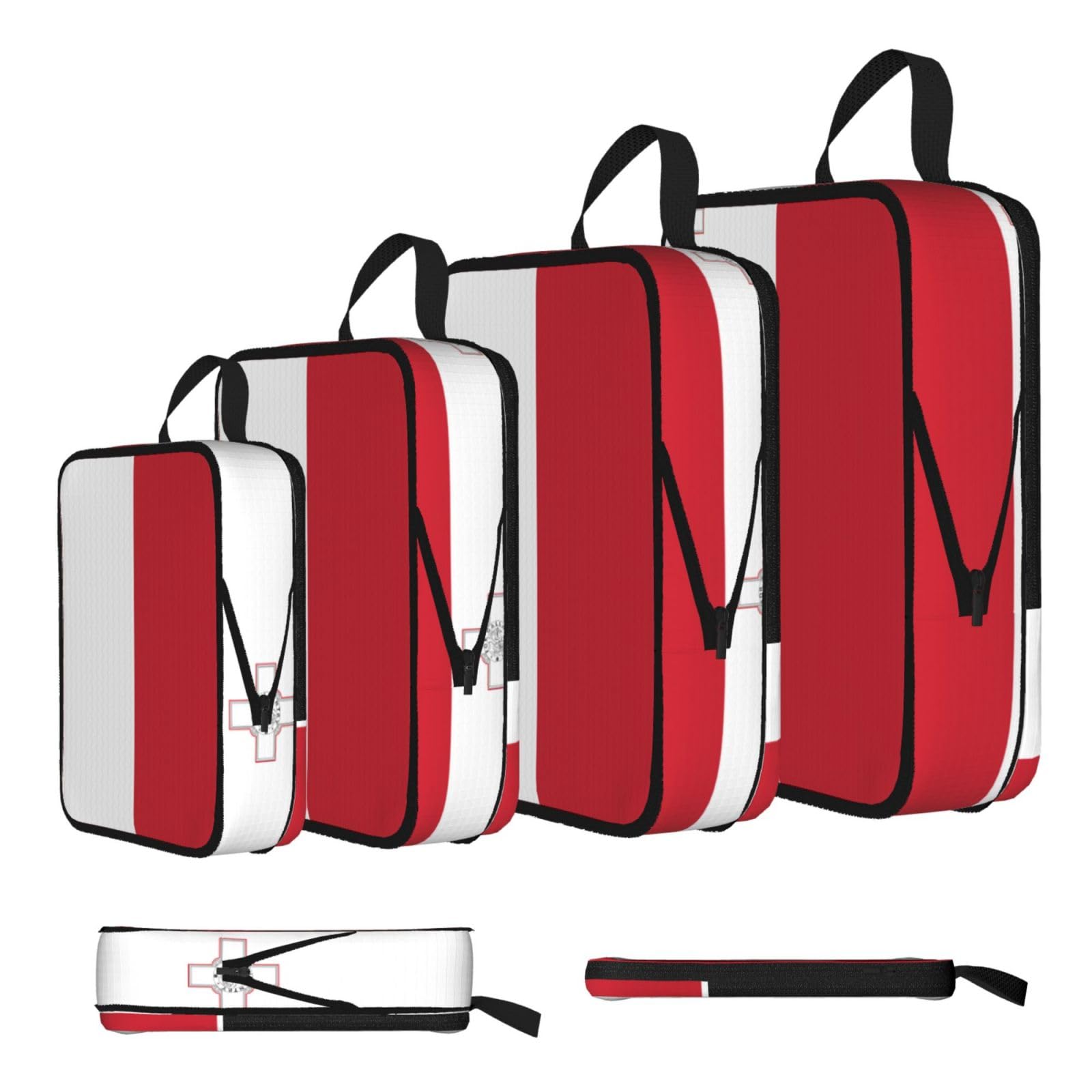 Sxzvvbn Black Flag Of Malta Compression Packing Cubes 4 Piece Set