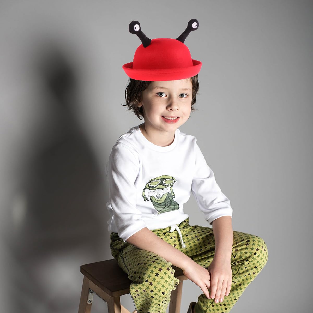 PRETYZOOM Small Round Hat Caps Funny Snail Cap Ant Costume Hat Animal Hat Funny Novelty Hat Creative Snail Eyes Cap Snail Eyes Hat Children Top Hat Rolled Hat Version Red