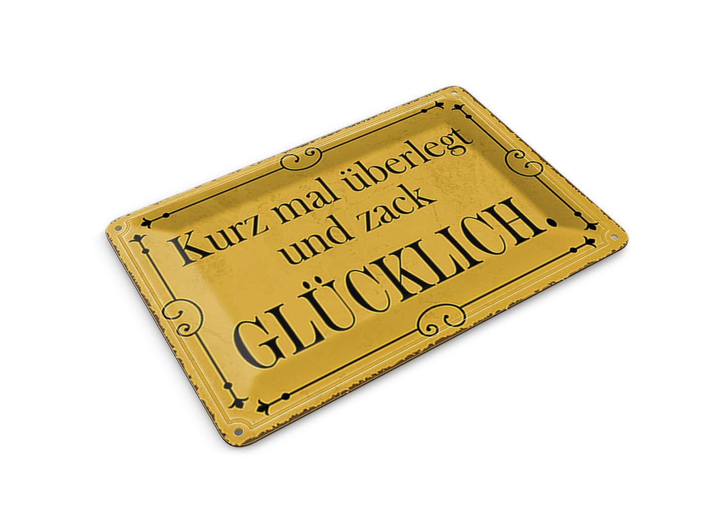 Femer Girls Multicoloured Tin Postcard Saying 14 X 10 Cm Kurz Übergt Und Zack Glücklich Decorative Sign