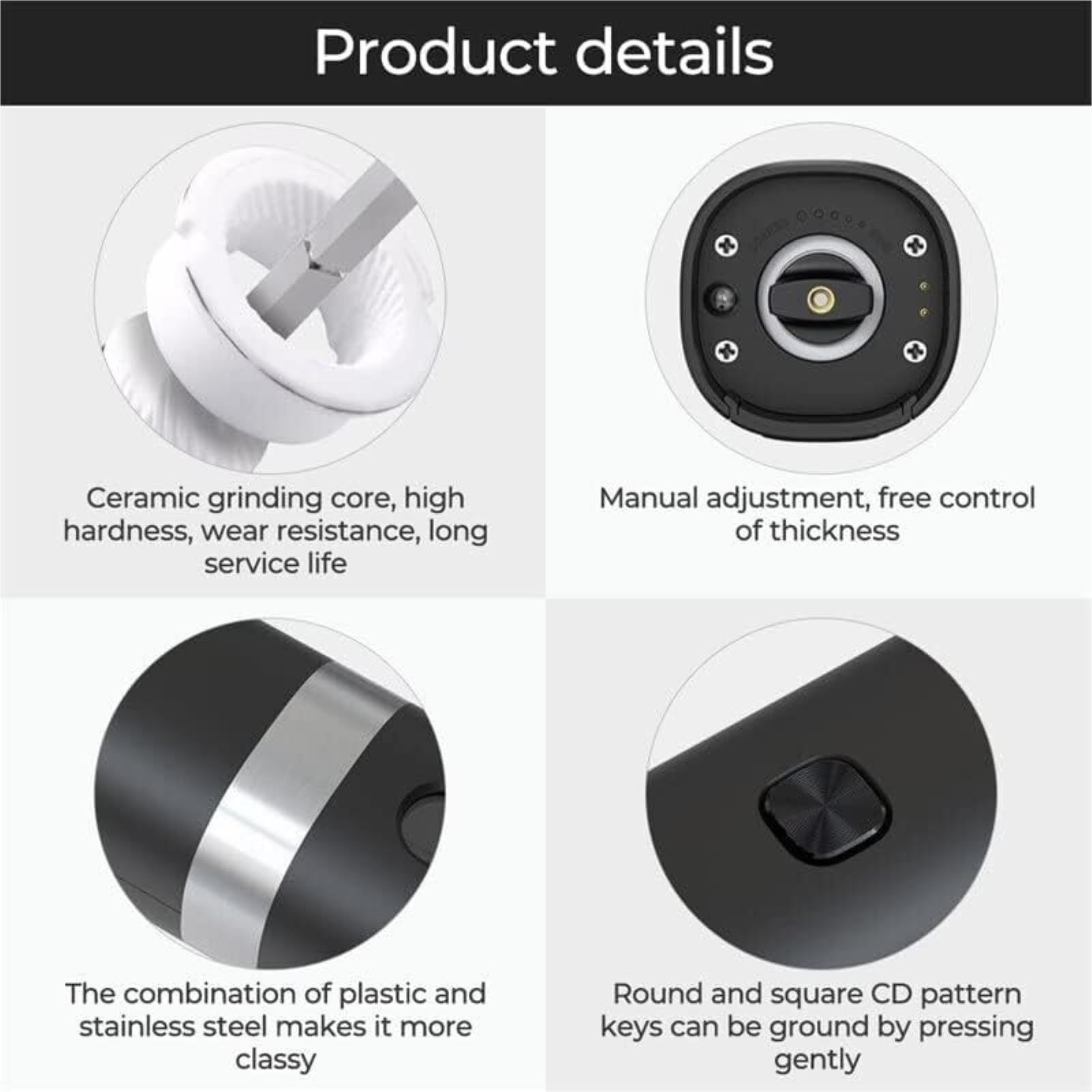 Macina Sale e Pepe Set Macina Sale E Pepe Elettrico, Macina Pepe Nero A Batteria (senza Batteria) Macinasale e Macinapepe