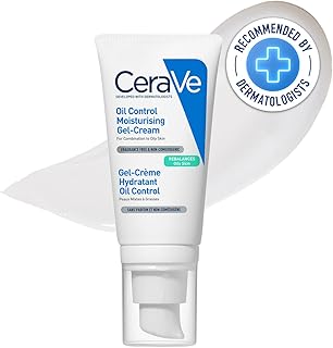 CeraVe Oil Control Gel Cream lightweight Moisturizer for Oily & Combination Skin with Ceramides, Hyaluronic Acid & Niacinamide Dermatologist Recommended (52ml)