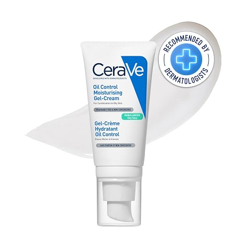 CeraVe Oil Control Gel Cream lightweight Moisturizer for Oily & Combination Skin with Ceramides, Hyaluronic Acid & Niacinamide|Dermatologist Recommended (52ml)