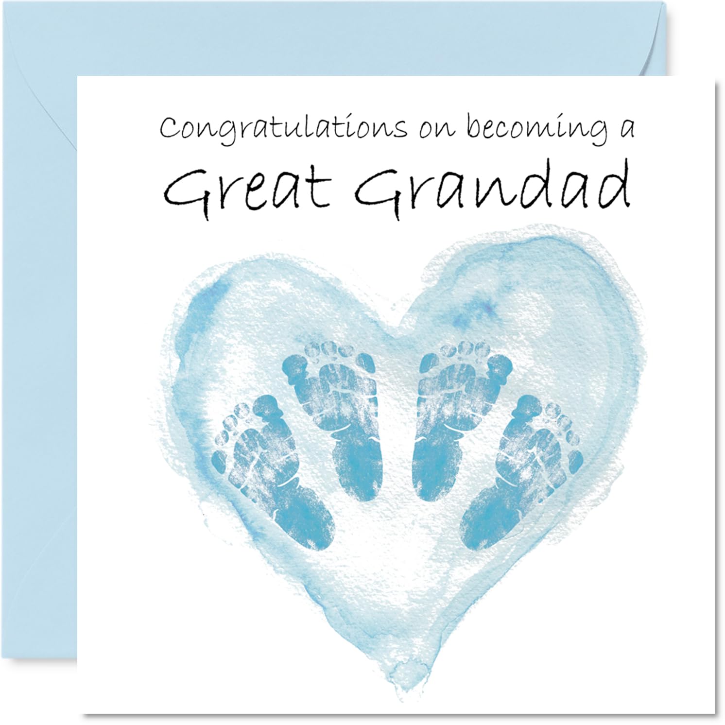 New Baby Boy Card for Great Grandad - Twins Congrats Becoming - Well Done Congratulations Card for New Great Grandad, 145mm Welcome To The World Greeting Cards