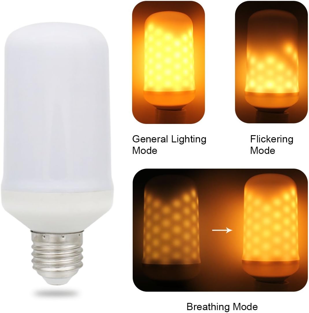 Binen Led Bulbs, E27 Flame Lighting LED Flicker Flame Bulbs Decorative Lamps 3 modes Creative with Flickering Emulation Lamps