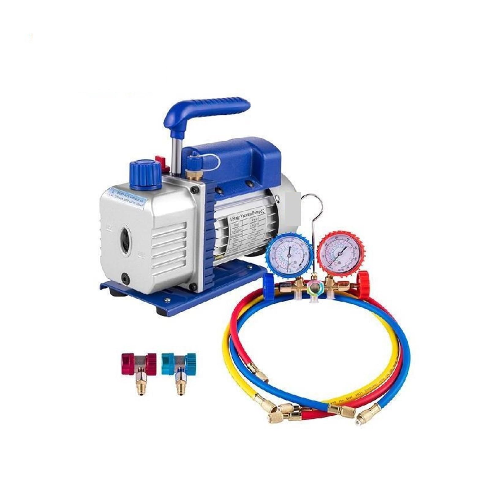Pompe à Vide de réfrigération Mono-étage avec/sans manomètre 1,8 CFM-12 CFM Entretien de climatisation CVC (7 CFM 1-2 HP)