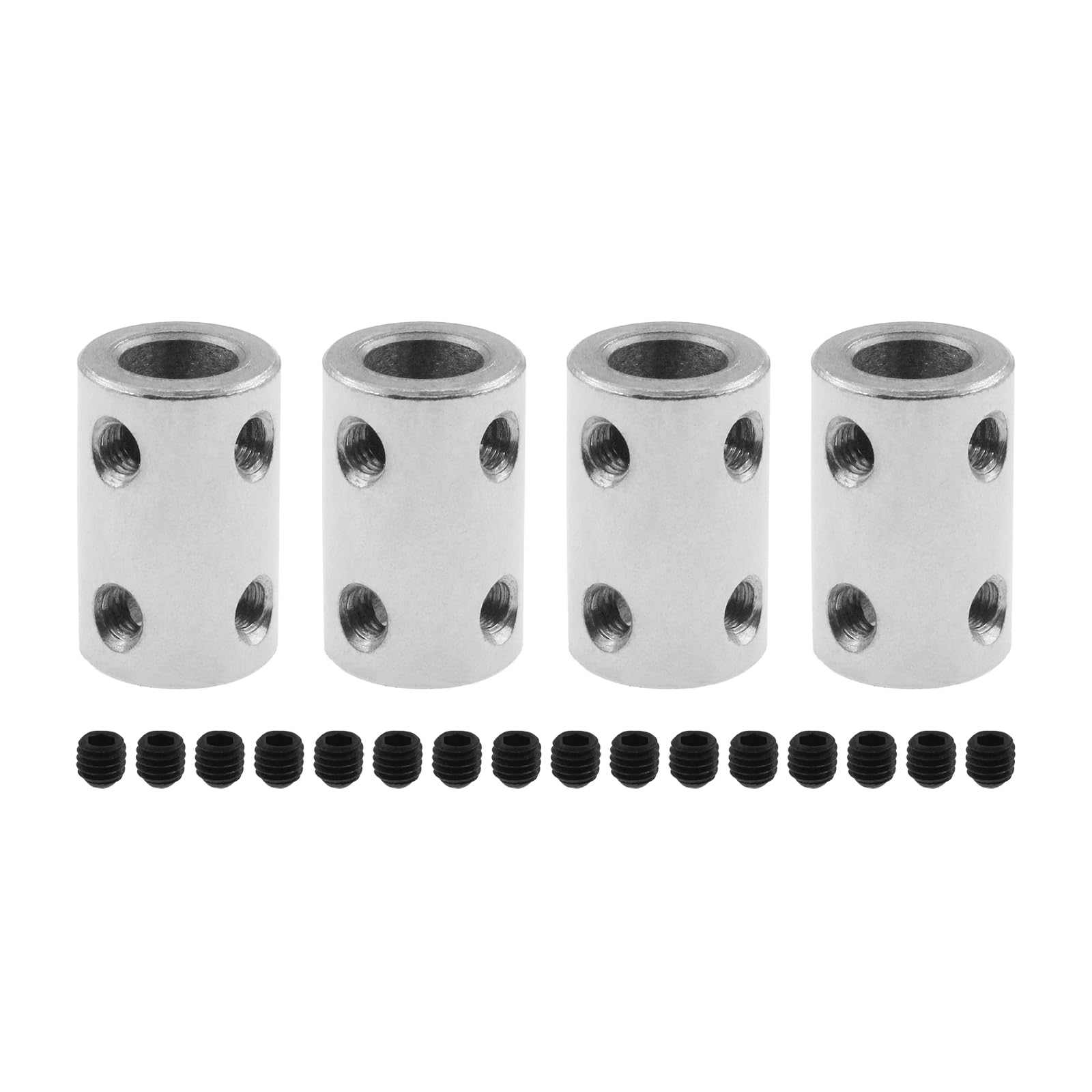 Bore Rigid Coupling Set Screw,SAFYY Shaft Coupling Joint Connector,Shaft Coupling Rigid Stepper Motor Wheel Coupler Joint Connector for Boat Airplane 3D Printers (4, 6mm-10mm with Screws,4PCS)