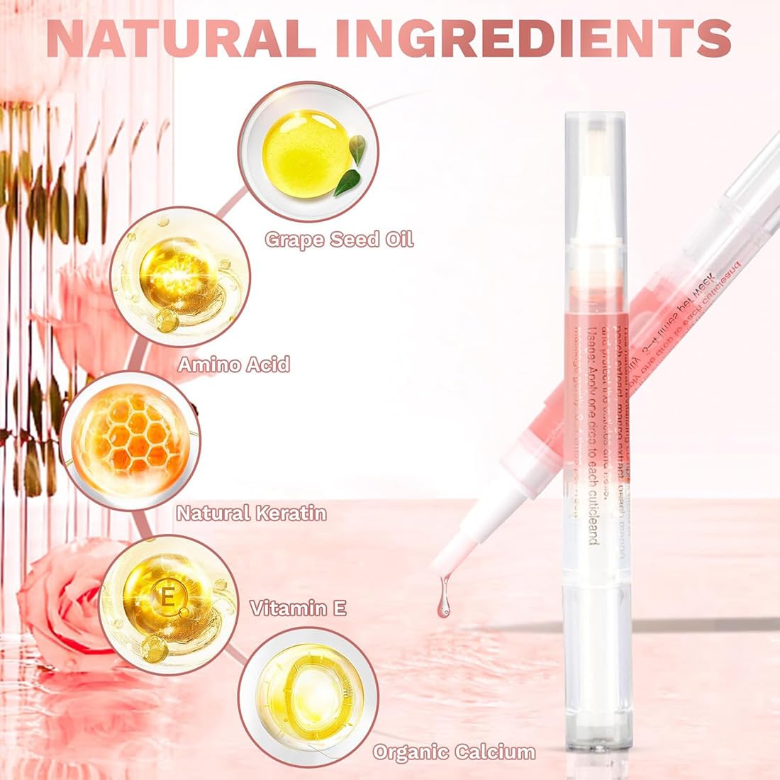 4 pezzi Olio per Cuticole e Unghie, Penne Nutriente per Unghie e Cuticole, Trattamento delle Unghie per Idratare e Nutrire in Profondità