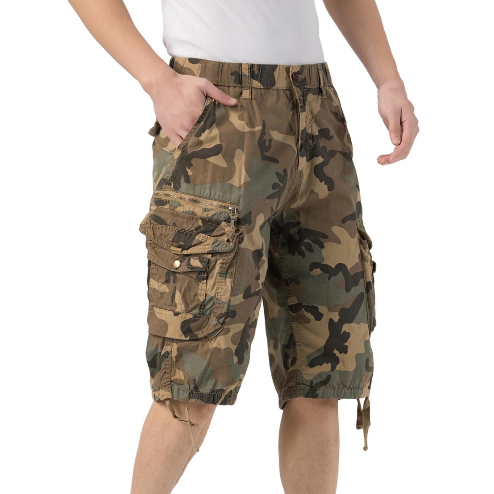 DGWZ Cargo Shorts Elastic Waist Multi Pocket