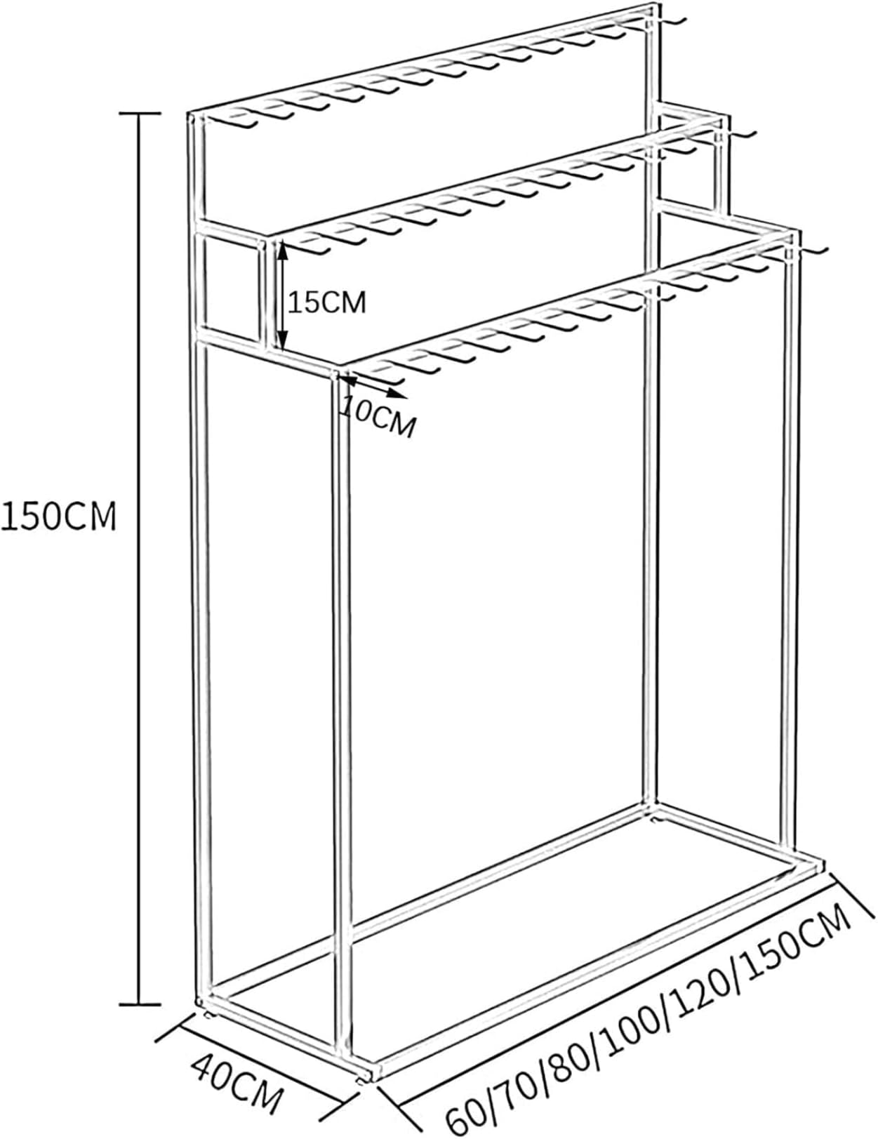 Percha móvil de metal para cinturones, diseño duradero con ruedas giratorias suaves para organizar ropa en tiendas y armarios domésticos, solución versátil para mostrar ropa