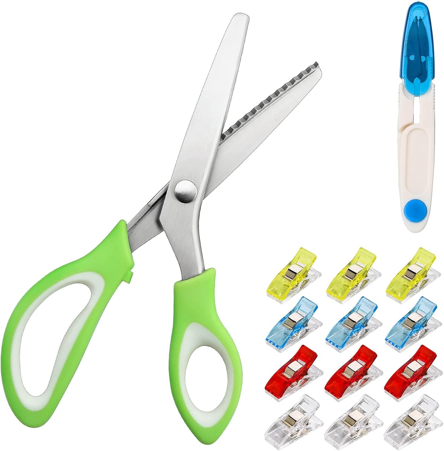 GOTRUST Pinking Shears Set for Fabric Cutting, 9.4Inch Zig Zag Seeing