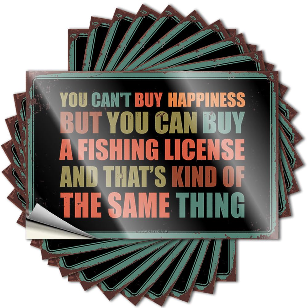 Sticker Camper Van Accessories Water Neutral Cover You Can't Buy Happiness But You Can Buy A Fishing License - Scratch Resistant Stickers(8X12CM)