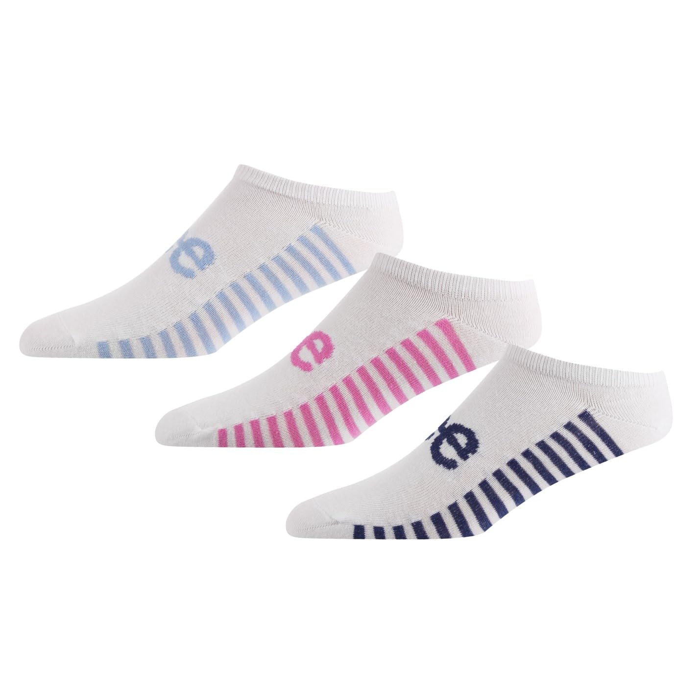 Lee Girls Blue/Pink Kids Trainer Socks 3 Pack 4-7