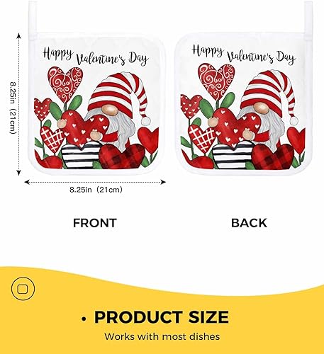 Miniatura 3 de 5 Packs Valentine's Gnomes White Pot Holders Sets for Kitchen,Oven Pan Plate Bowl Pads Heat Proof Mat with Hanging Loop,Terry Cloth Potholders Soft