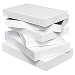 American Greetings White Gift Boxes with Lids for Presents, Assorted Sizes (3 Medium Shirt Boxes, 2 Large Robe Boxes) for Christmas, Birthdays, Baby Showers, Weddings, Graduation, or Any Occasion