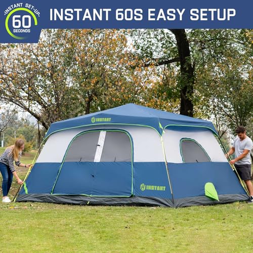 Image of 4 /6 /8 /10 Person Instant Tent, Waterproof Pop Up Tents for Camping with Rainfly, 60 Seconds Easy Setup, Automatic Cabin Tent for Family Camping with Expandable Carry Bag & Upgraded Ventilation