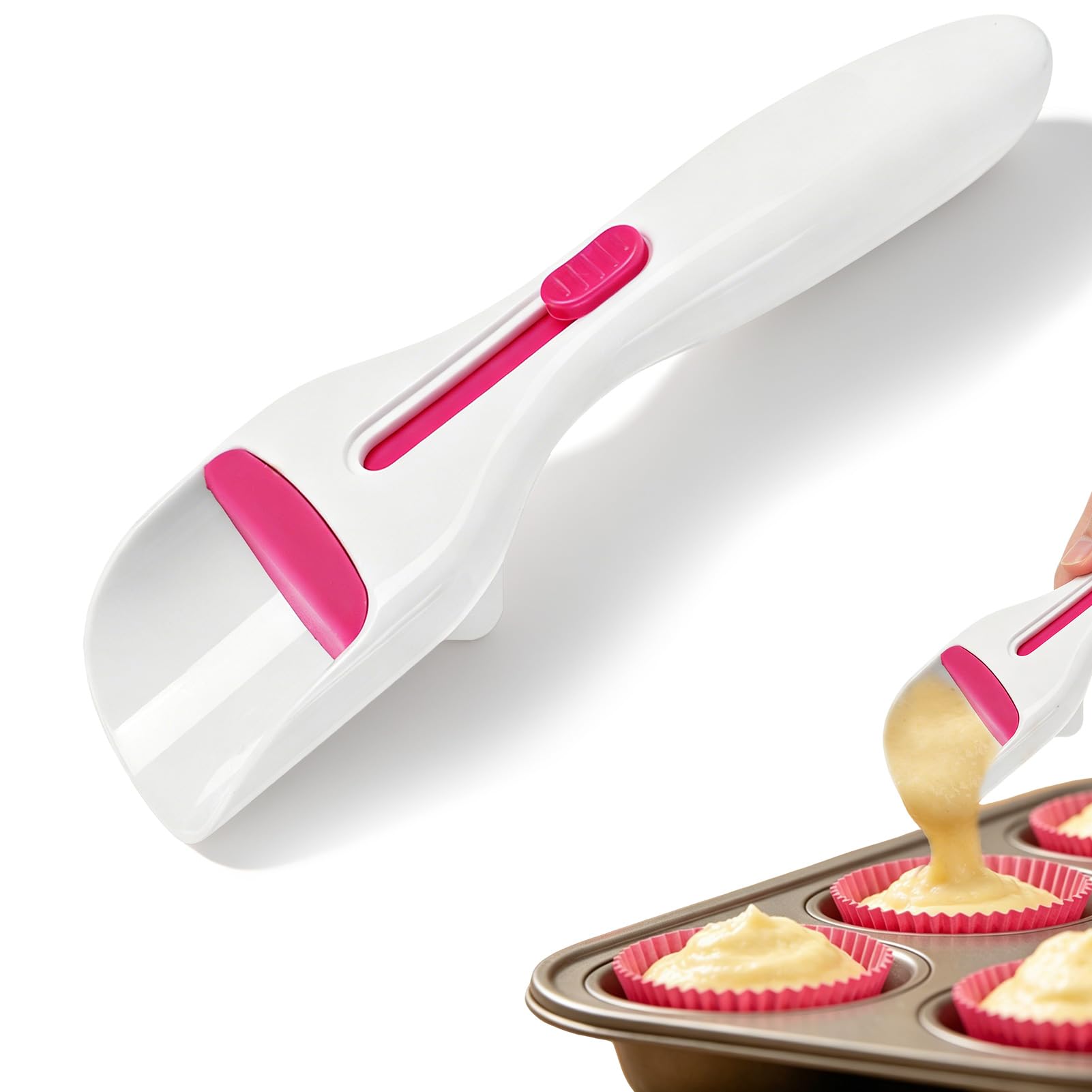 Dosatore per muffin facile da usare, Dosatore per impasto per cupcake con pulsante scorrevole one-touch per impasto per biscotti e pancake