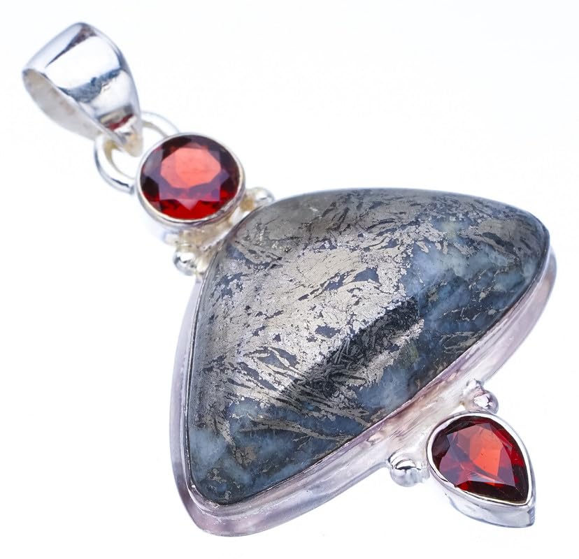 Pendentif grenat argent 925 StarGems Apache Parmyorite artisanal F5105