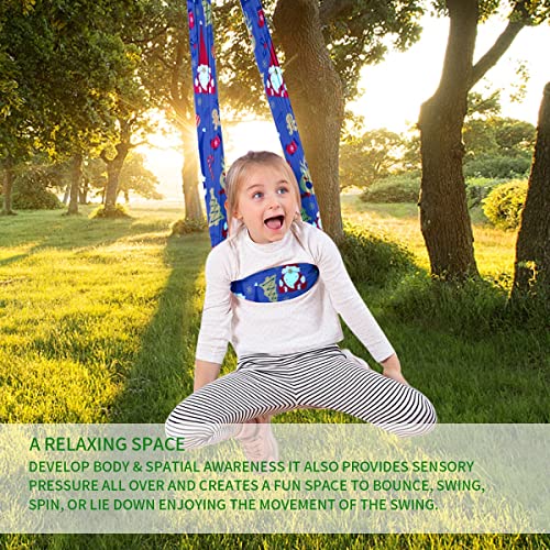Puozult Indoor Therapy Swing For Adults Sensory Great For Autism, Adhd, And Spd Has A Calming Effect On Children Needs, Hammock Chair Hanging Rope (Color : Blue, Size : 150X280Cm) #TOP3