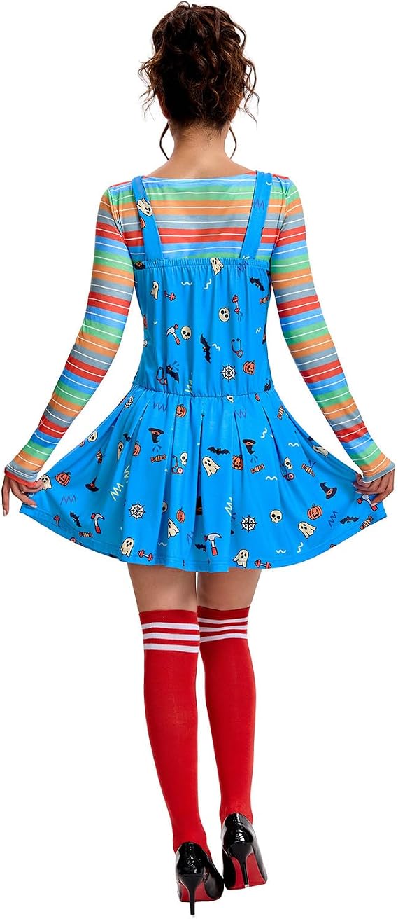 Women Killer Doll Halloween Costume Set 5PCS