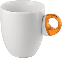 Vista 10 de Guzzini Taza diaria con asa, color violeta, porcelana y plástico, apta para microondas y lavavajillas, sin BPA, taza de café, taza de té, jugo, taza