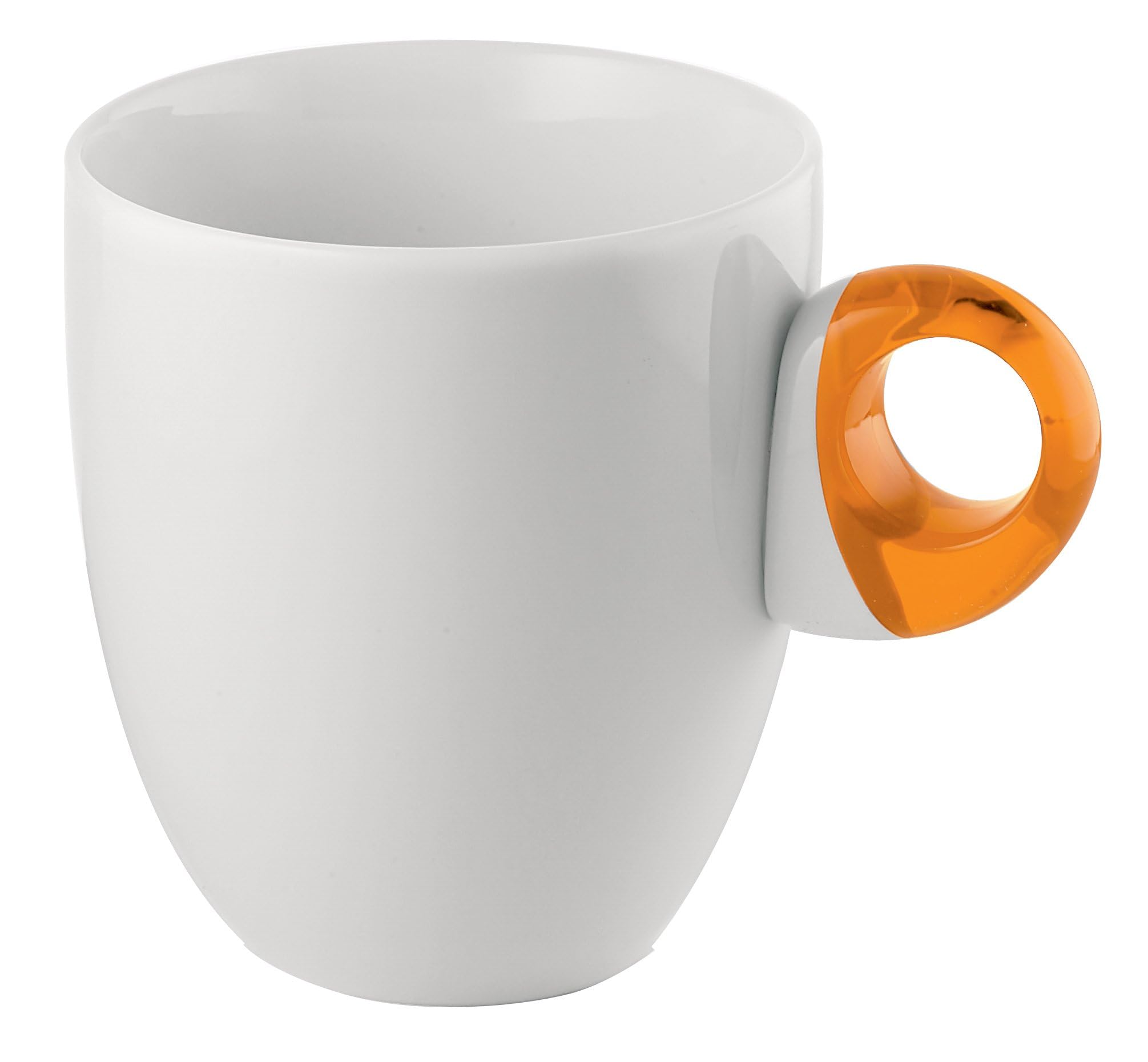 Everyday Mug with Handle - Orange, Porcelain & Plastic - BPA-Free Microwave & Dishwasher Safe, Novelty Coffee Mug, Tea Cup, Juice, Water Cup - Daily Use All Occasions